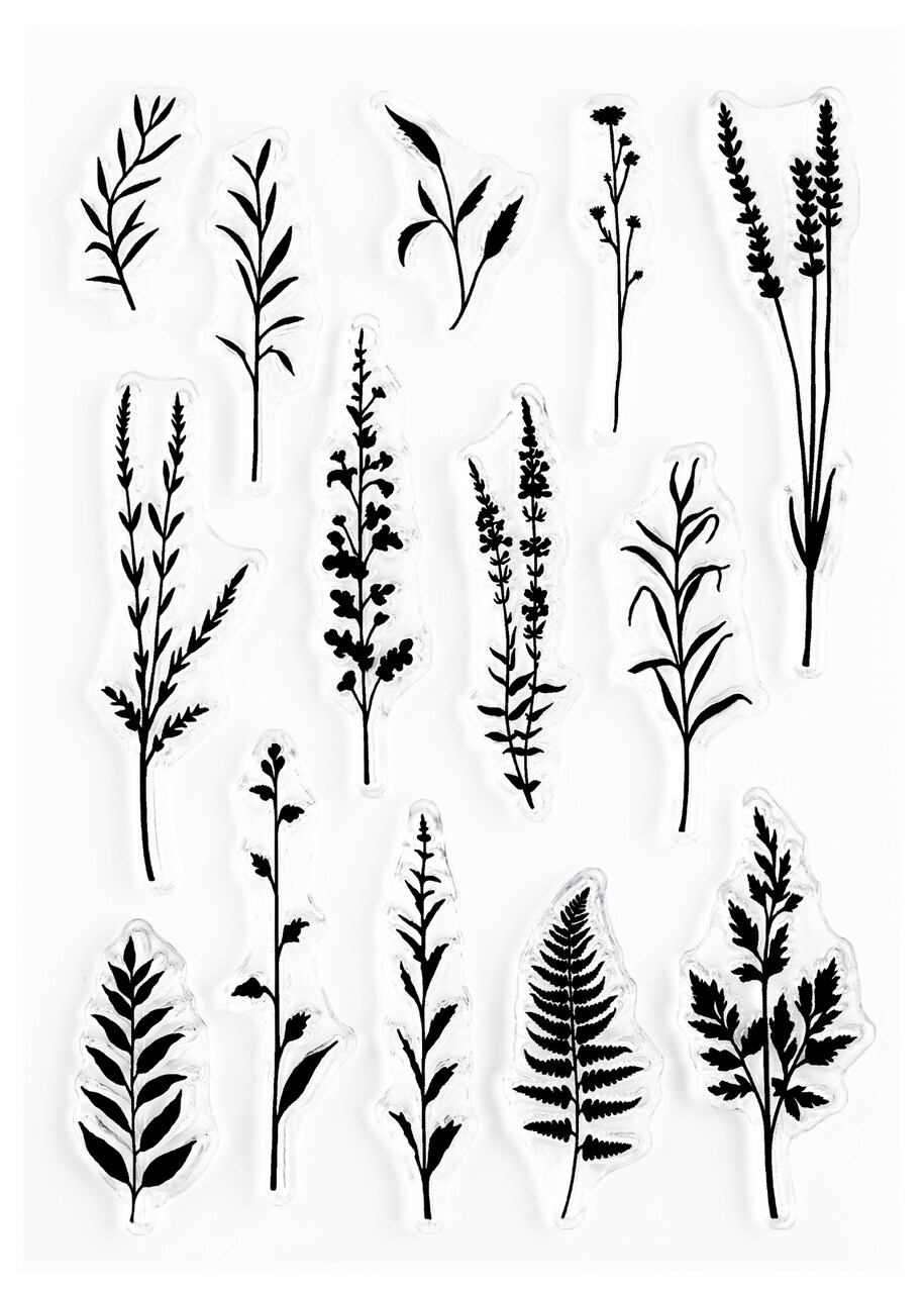 Plant Silhouettes, Clear Stamps 4x6 inch by Wintertime Crafts
